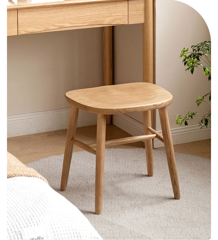 Ash, Oak, Cherry, Black Walnut, Beech Solid Wood Makeup Stool