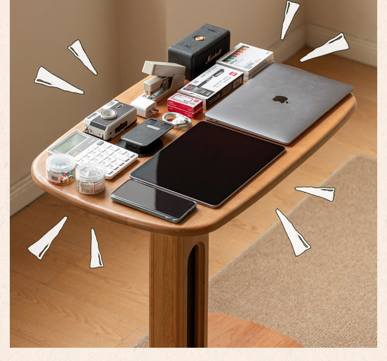 Cherry, Oak Solid Wood Lift Side Table