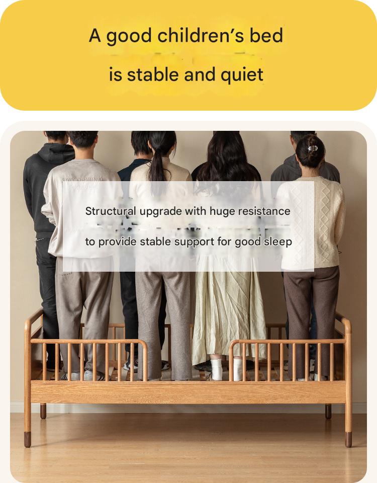 Oak Solid Wood Multi-functional Toddler Bed