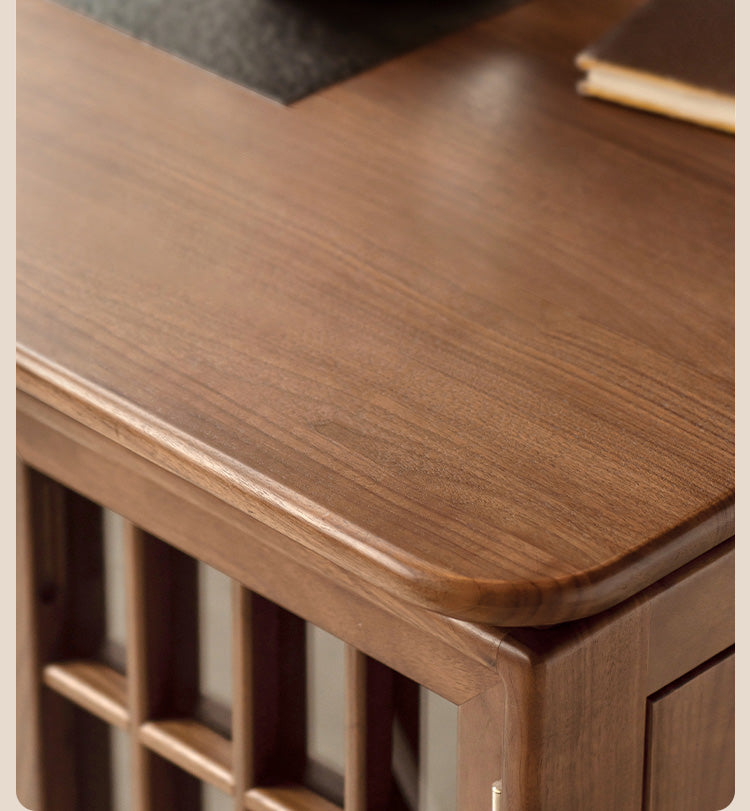Black Walnut, Oak Solid Wood Large Plate Tea Table.