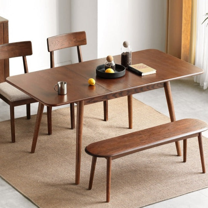 Oak Solid Wood Telescopic Folding Dining Table