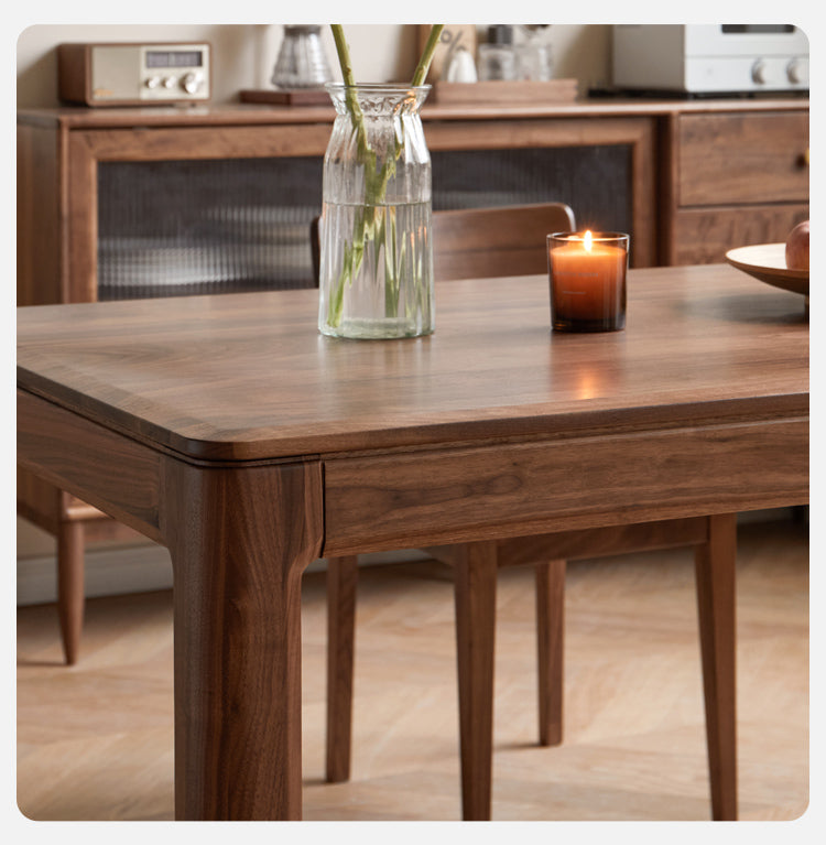 Black Walnut, Ash, Red Oak, Sandalwood Solid Wood Large Dining Table