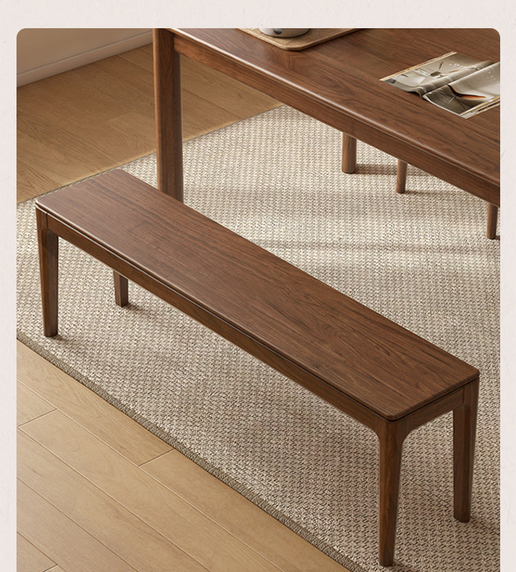Black Walnut, Oak Solid Wood Nordic Long Bench