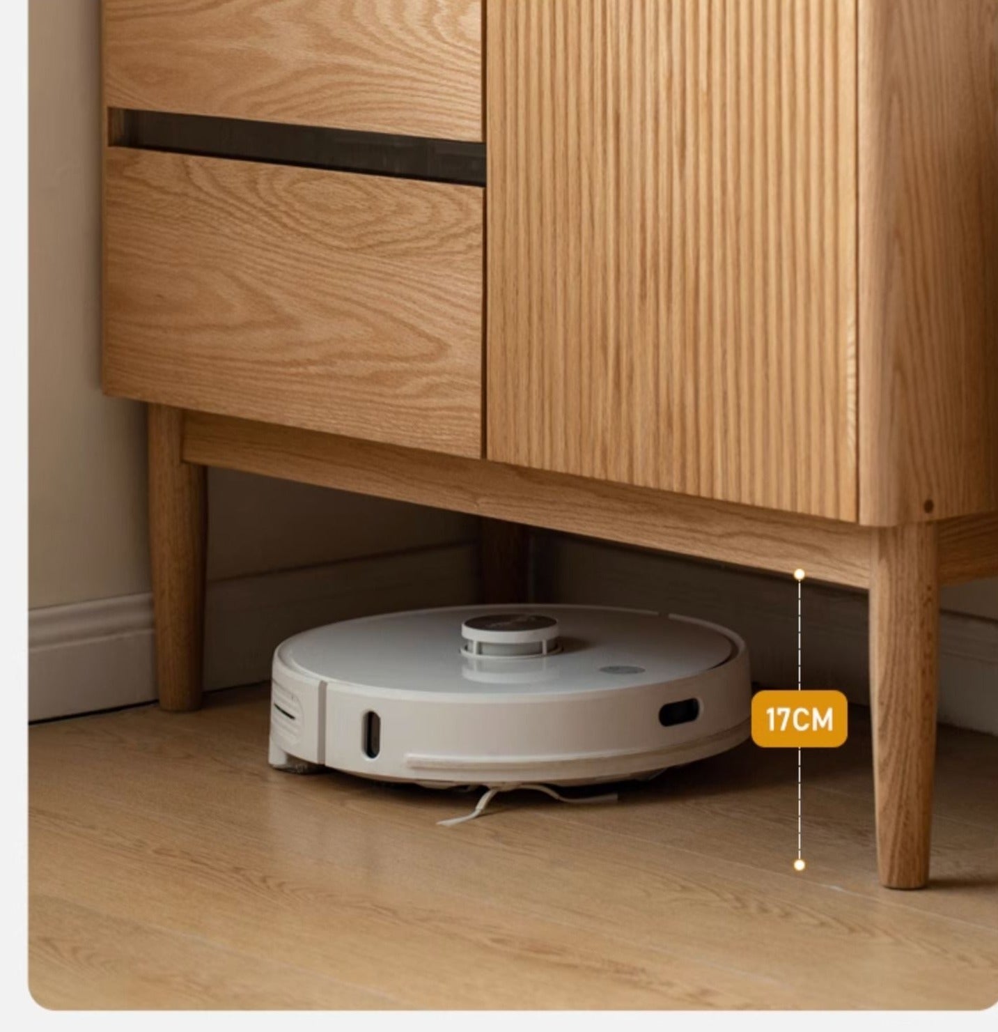 Oak Solid Wood Modern Rock Board Side High Buffet