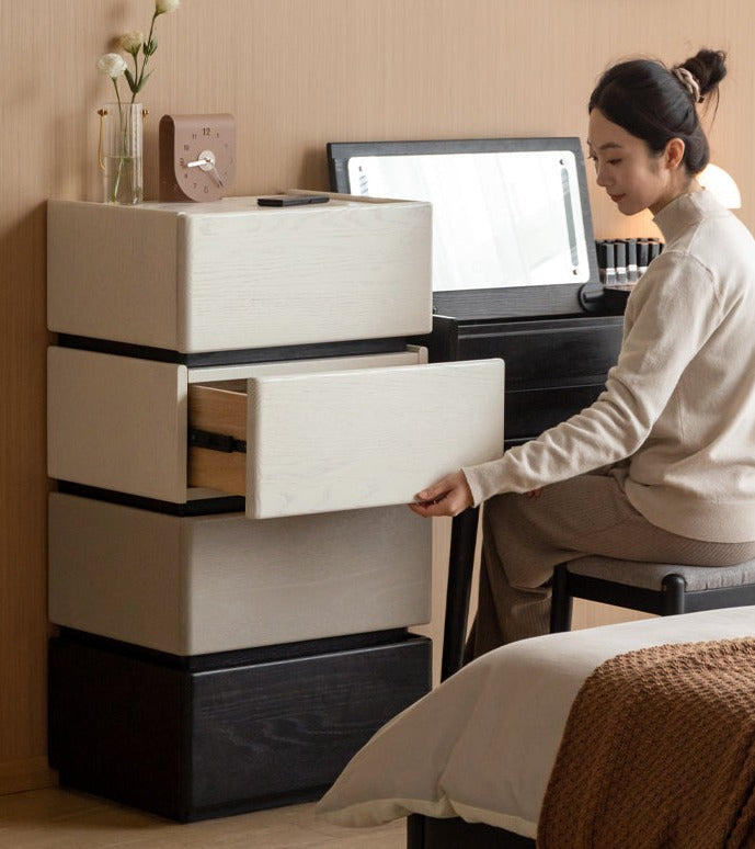 Oak Solid Wood Light Luxury Side Cabinet.