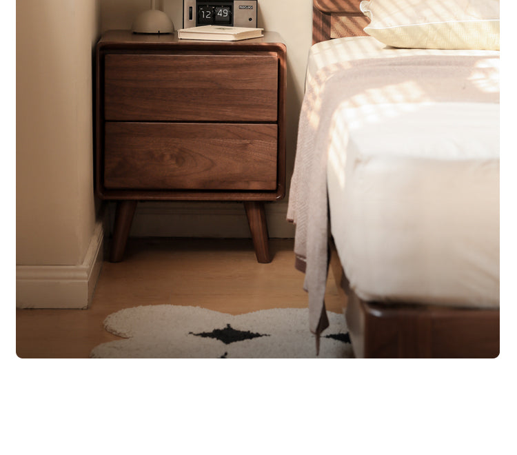 Black Walnut, Ash, Oak Solid Wood Classic Nightstand.