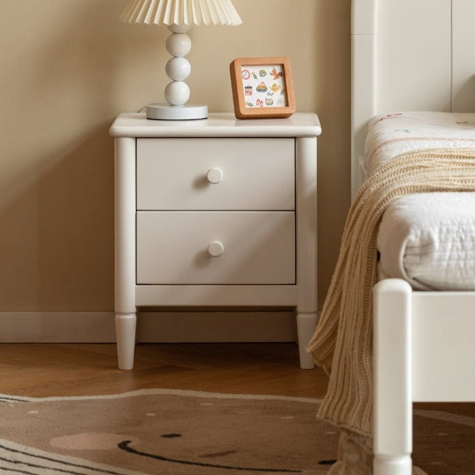 Poplar Solid Wood American White Kids Nightstand
