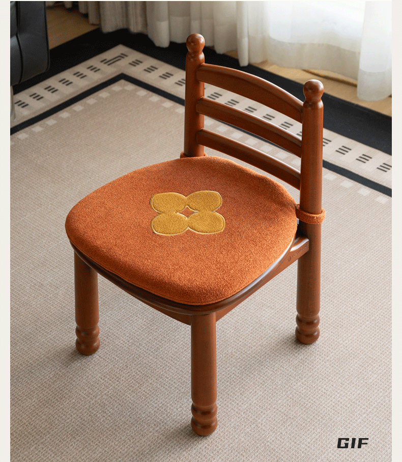 Beech Solid Wood Backrest Chair Medieval Style Kids Soft Padded Chair