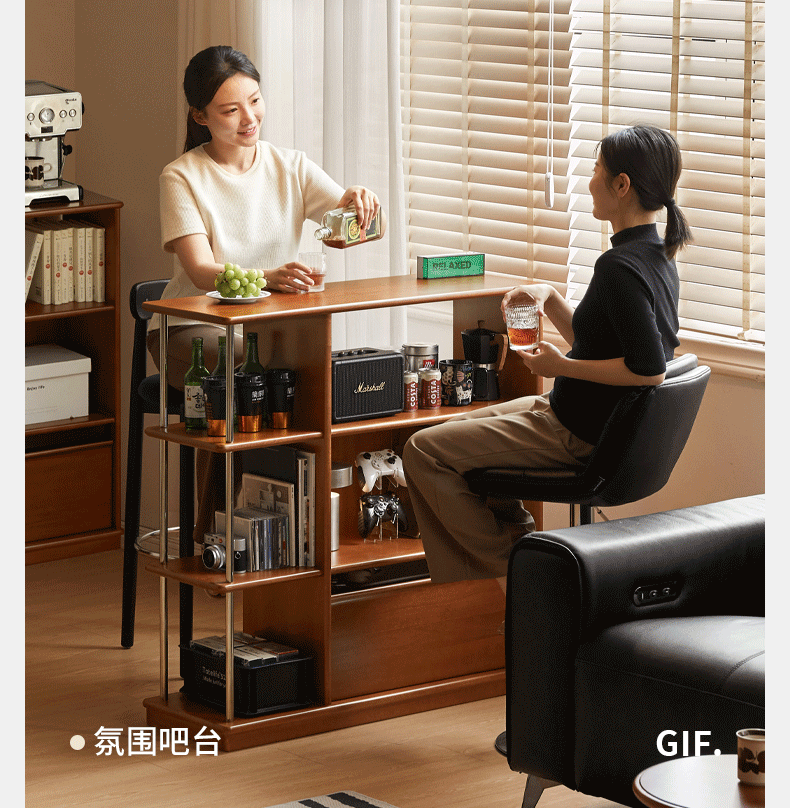 Poplar Solid Wood Bauhaus Style Bookcase