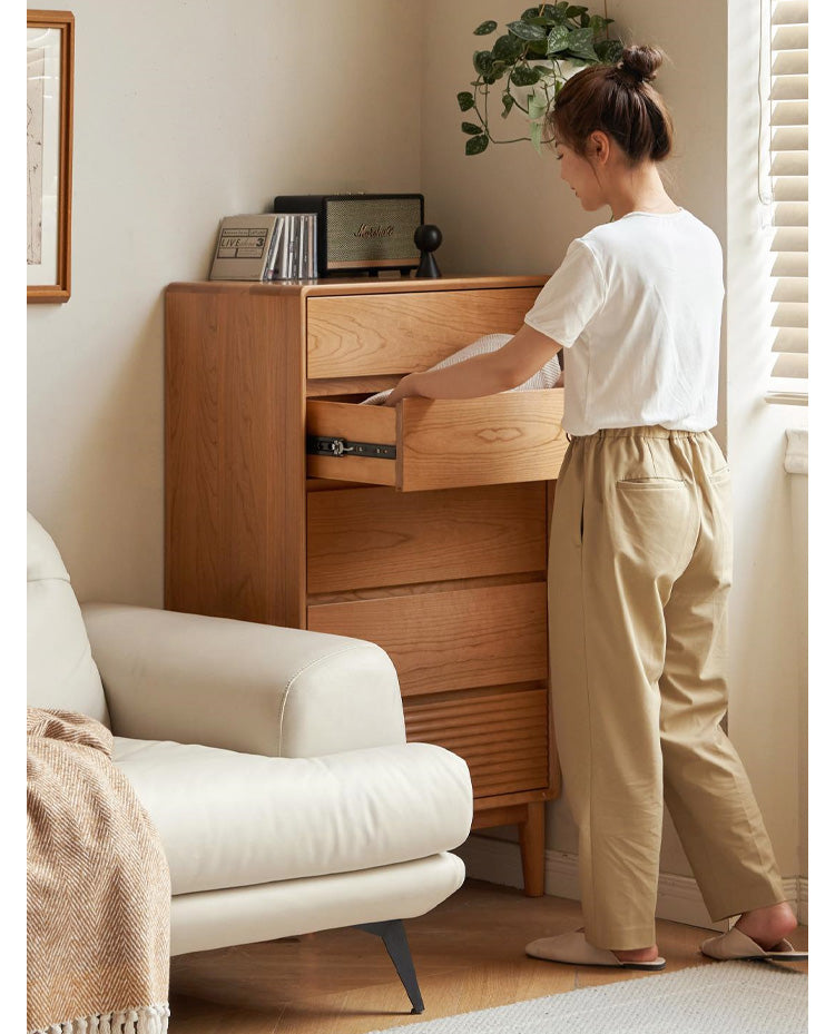 Cherry Solid Wood Chest of Drawers, Drawer Cabinet