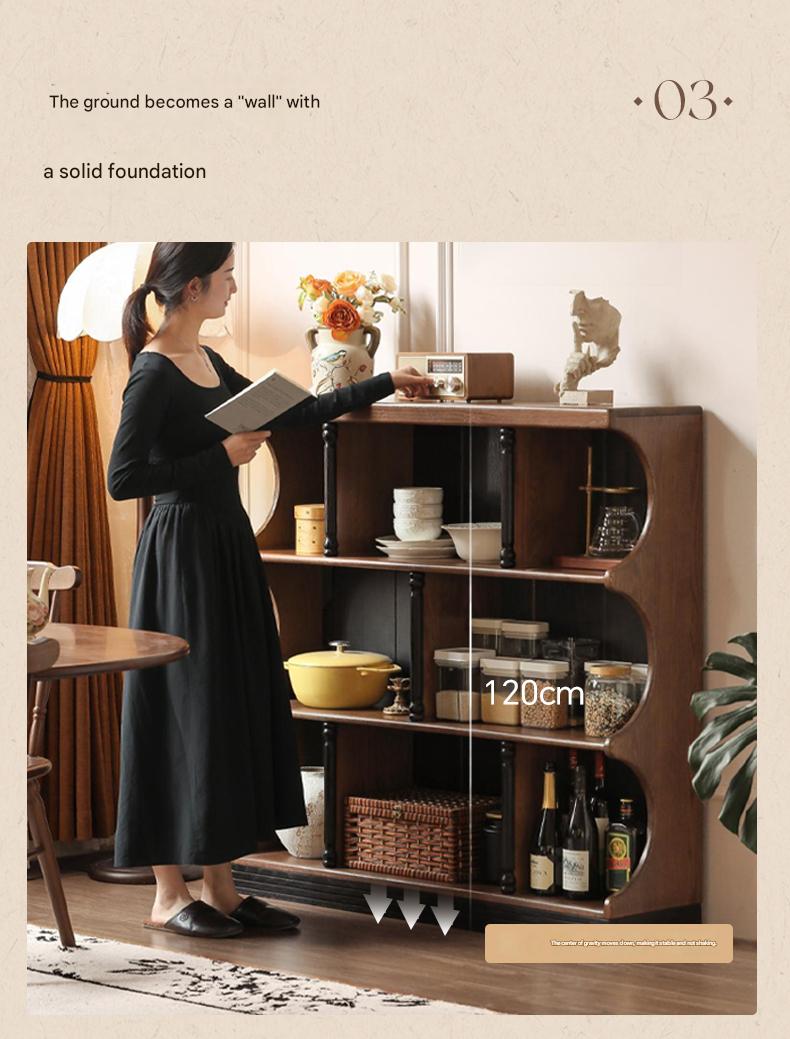 Oak Solid Wood French Retro Bookcase.