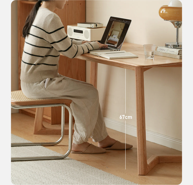 Oak, Ash Solid Wood Large Office Desk