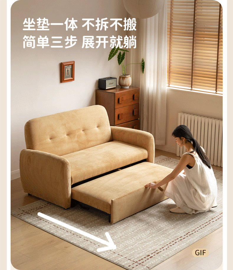 Fabric Retractable Modern Sofa Bed