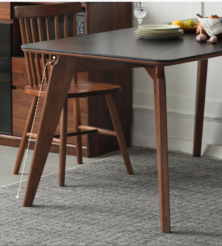 Black Walnut Solid Wood Slate North American Dining Table