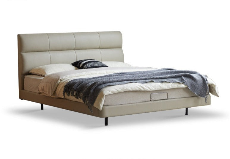 Luxury Genuine Leather Modern Minimalist Bed