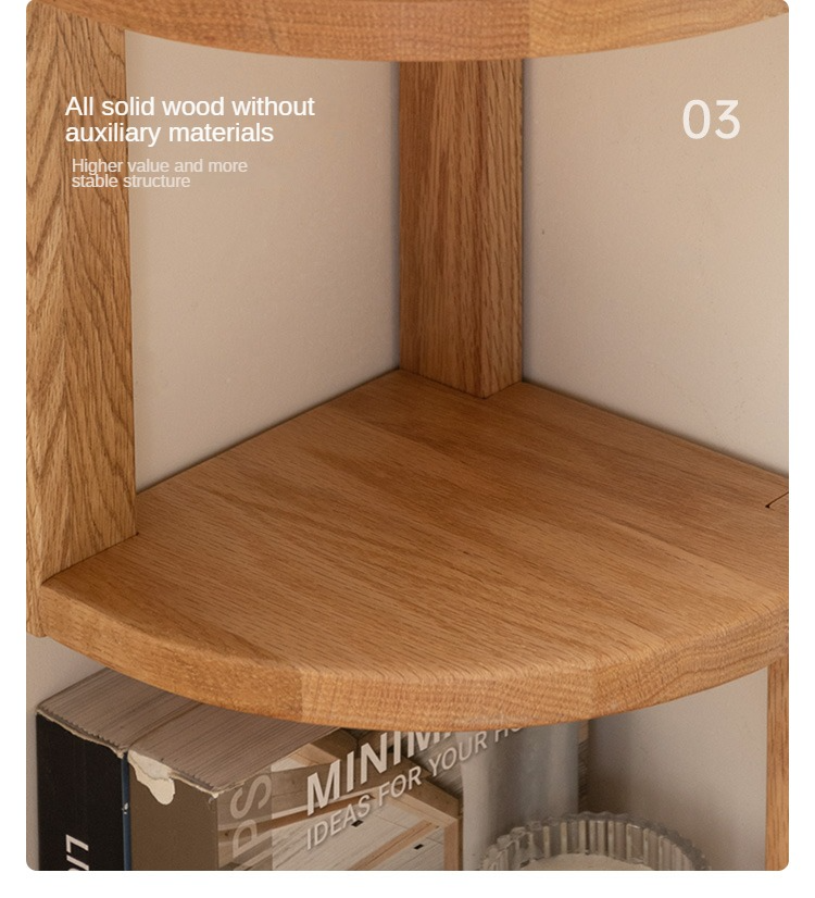 Oak Solid Wood Сorner Table Shelves