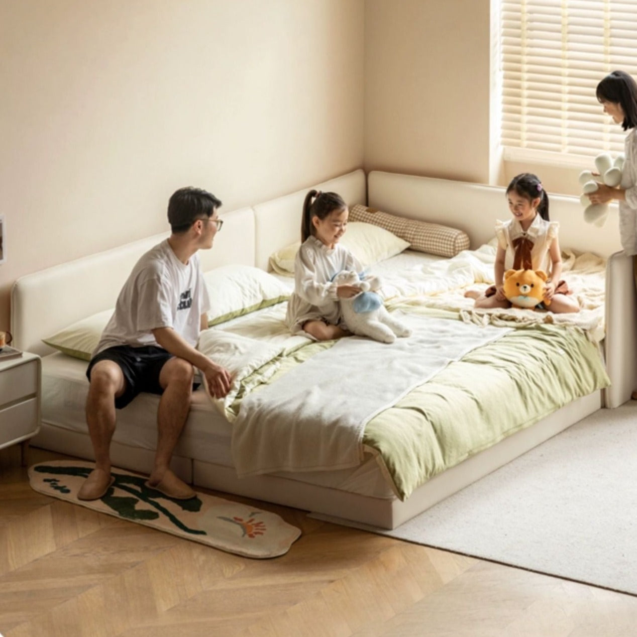 Floor Bed for toddler, kids Montessori beds,Children's bed/adult bed organic leather"