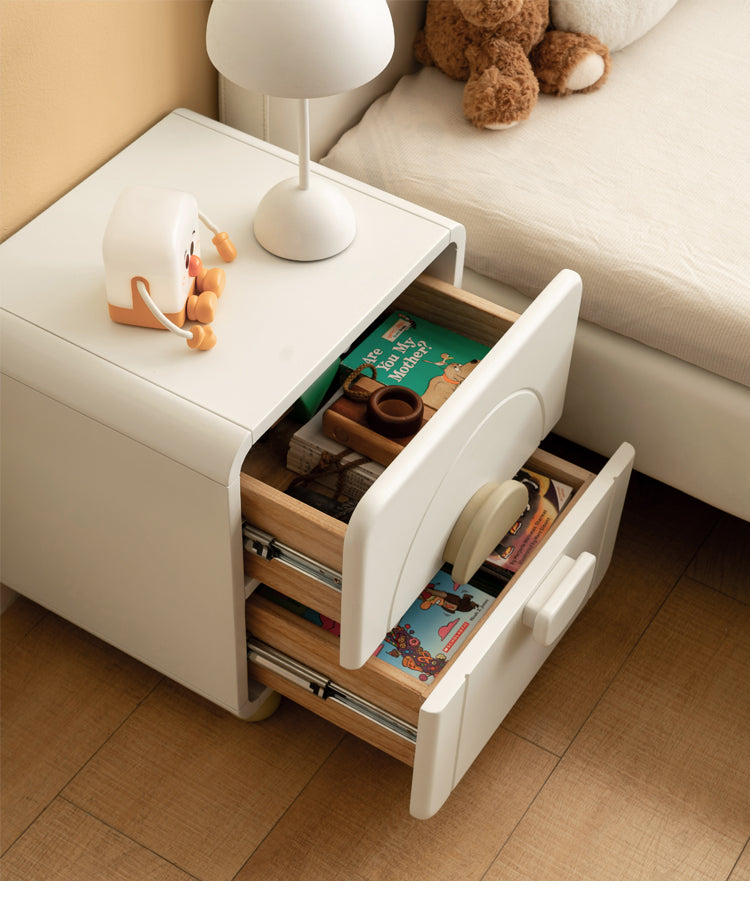 Rubber Wood Solid Wood Children's Nightstand.