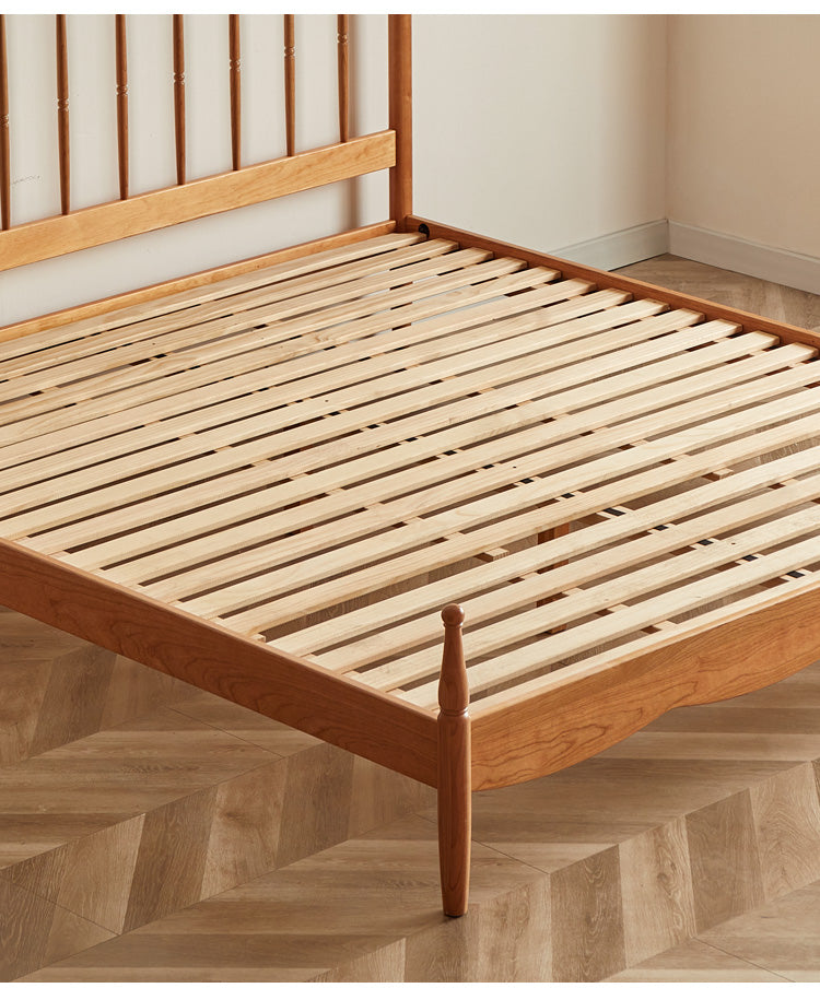Cherry Solid Wood Modern French Retro Bed