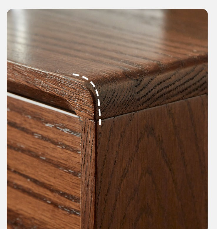Oak Solid Wood Nordic Nightstand.