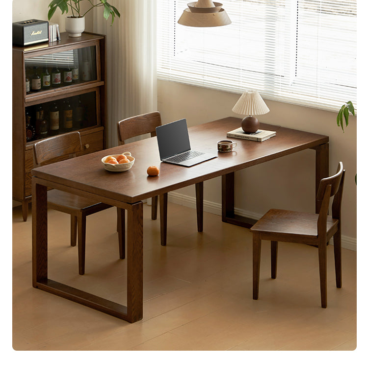 Black Walnut, Oak Solid Wood Long Dining Table