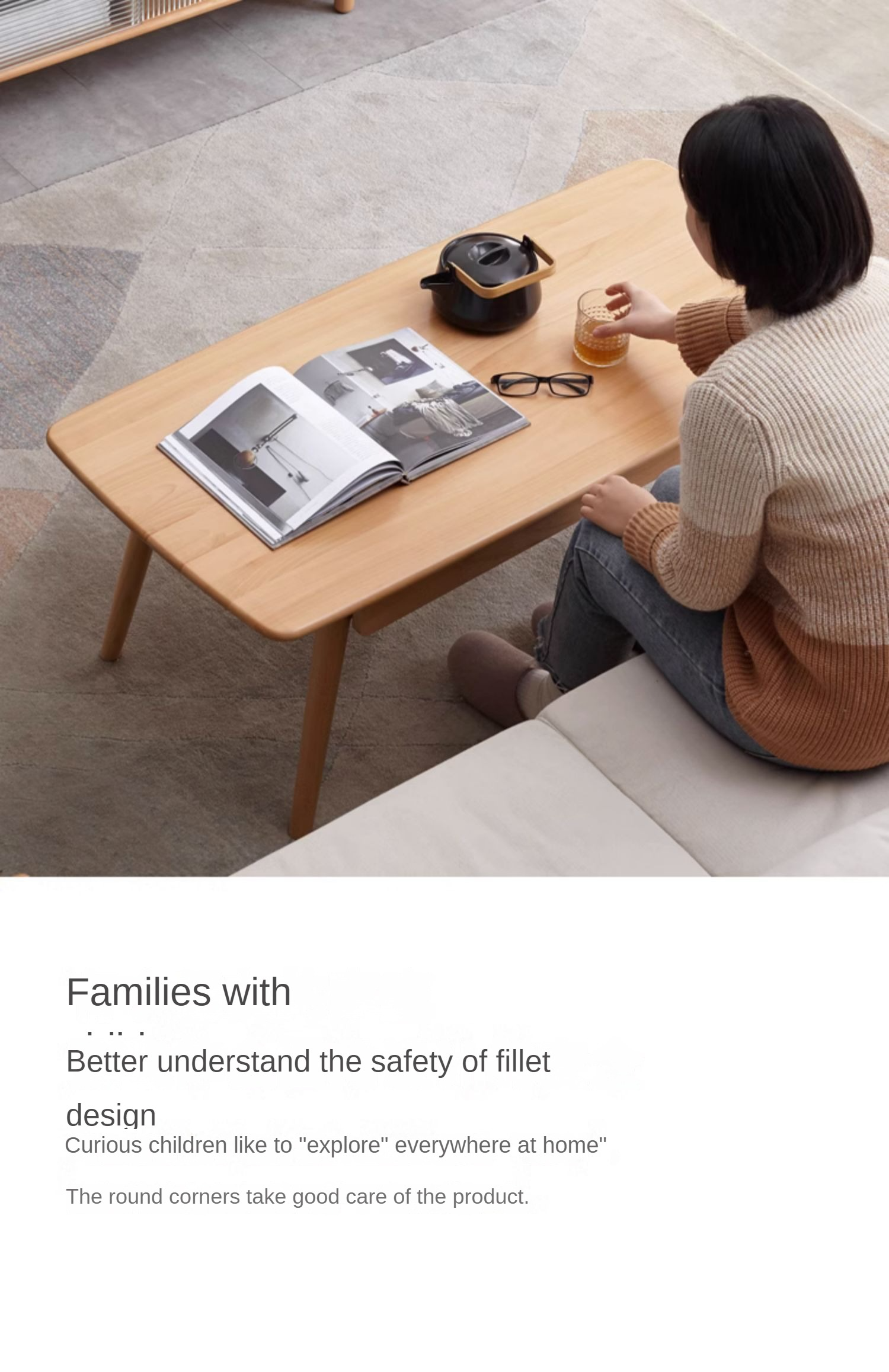 Beech Solid Wood Coffee Table