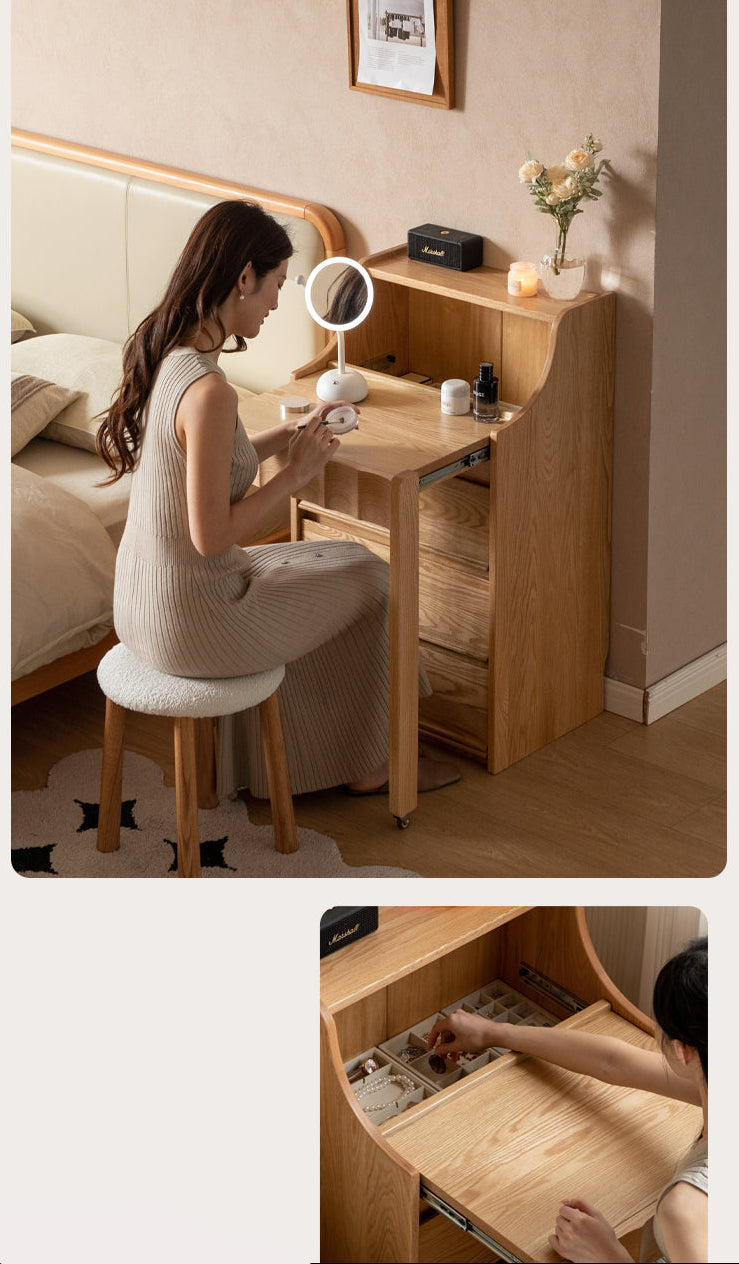 Oak Solid Wood Telescopic Vanity Table