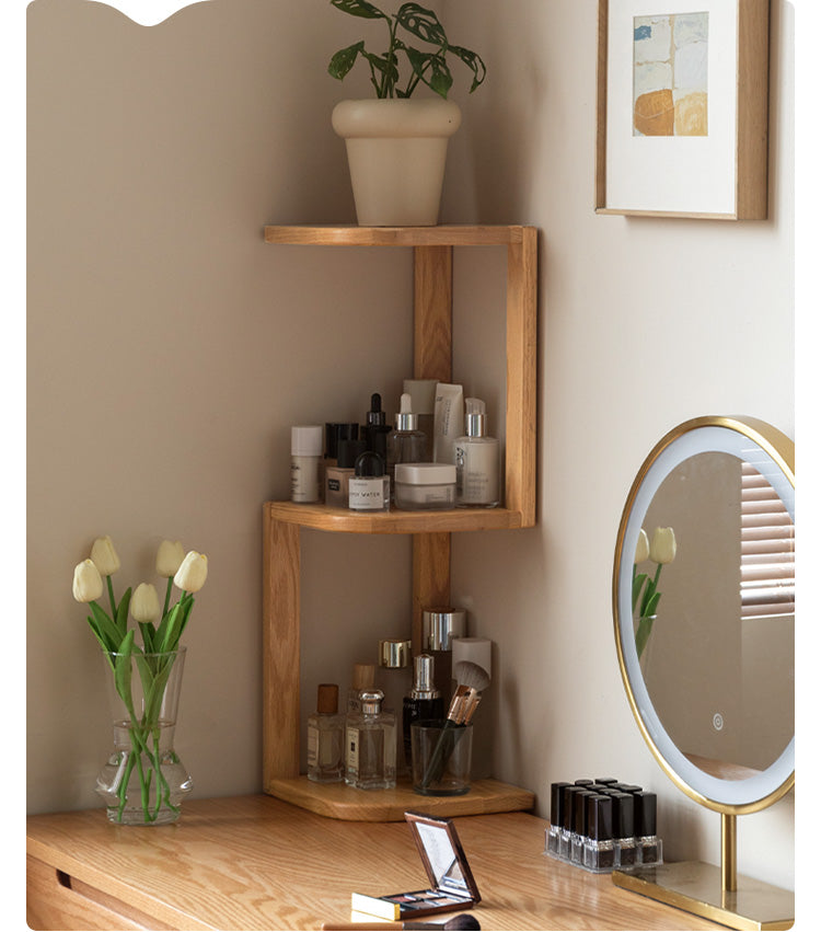 Oak Solid Wood Сorner Table Shelves