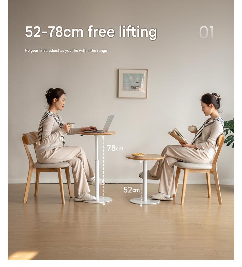 Oak, Black Walnut, Beech Solid Wood Lifting Side Table