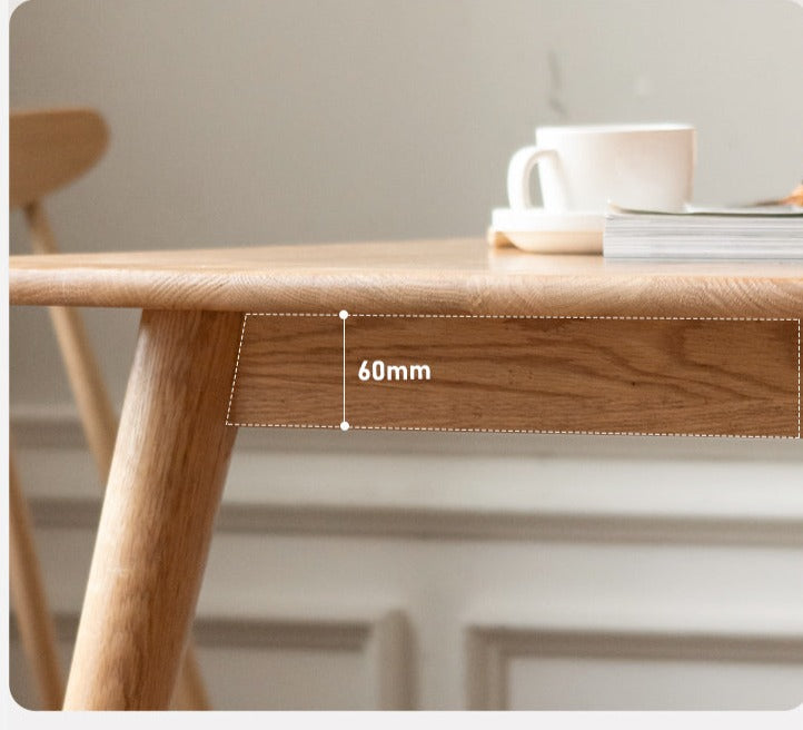 Oak solid wood dining table"
