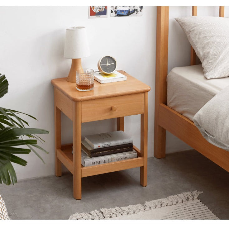 Beech Solid Wood Nightstand.