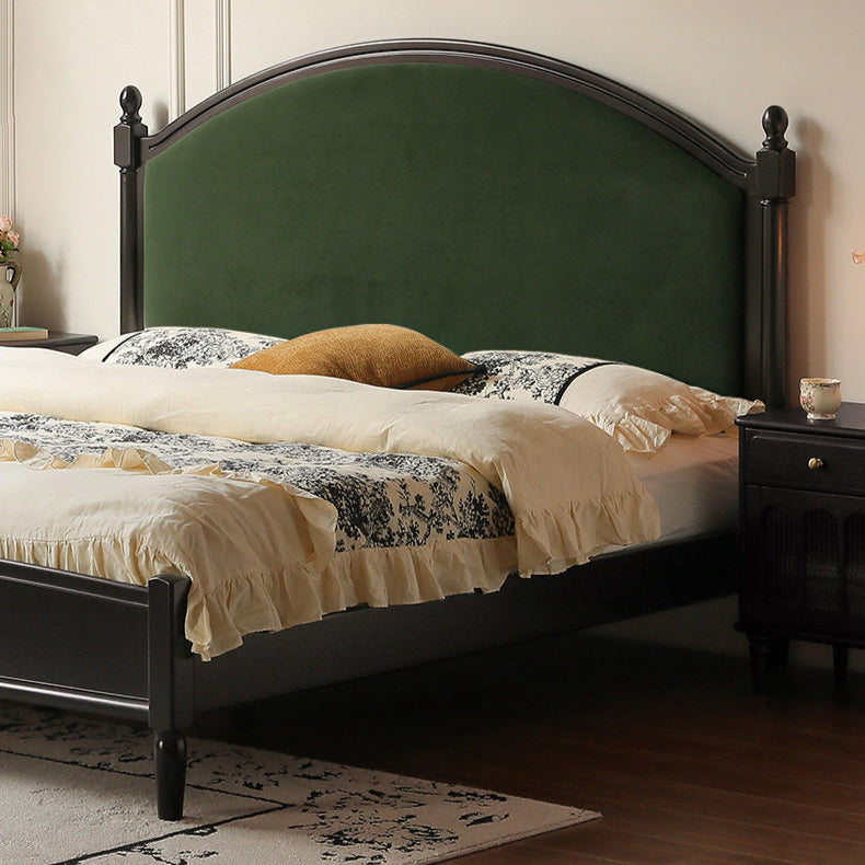 Rubberwood Solid Wood Soft Backrest Bed French Style