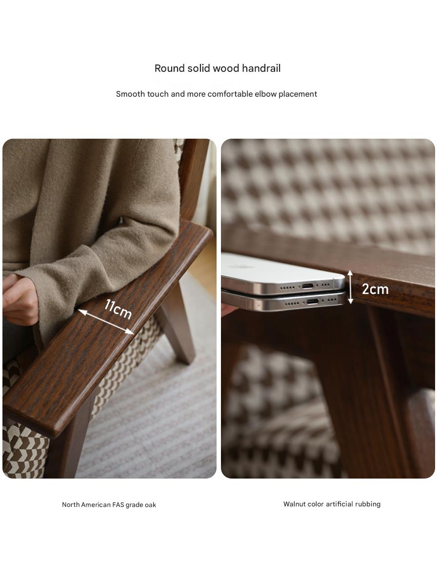 Oak Solid Wood Retro Armchair