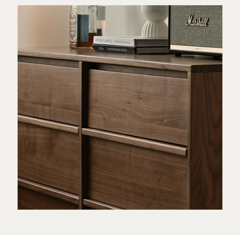 Black Walnut, Poplar Solid Wood Drawer Cabinet