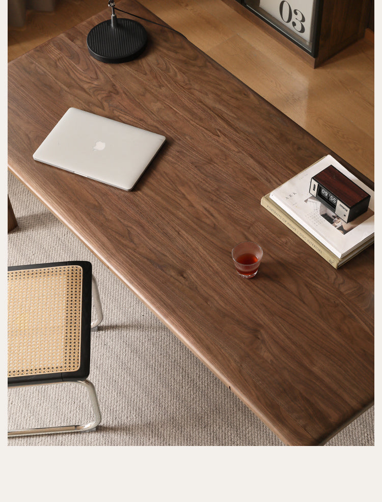 Black Walnut, Ash, Sandalwood Solid Wood Modern Large Office Table