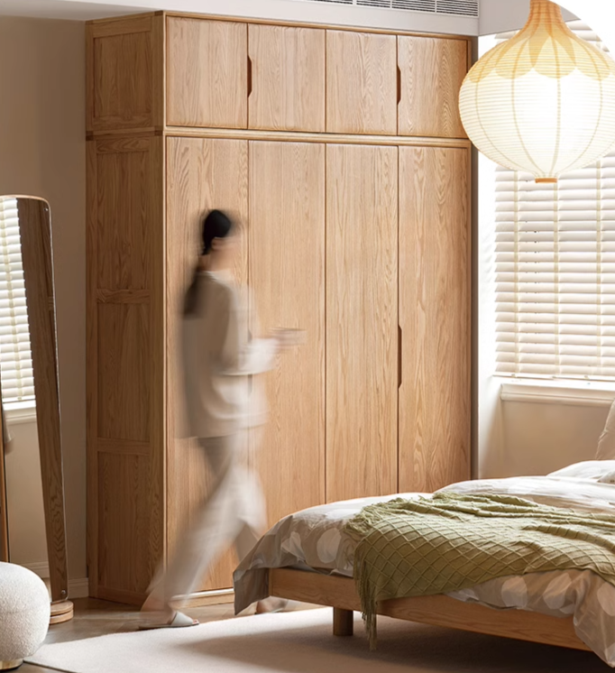 Oak, Ash solid wood Wardrobe