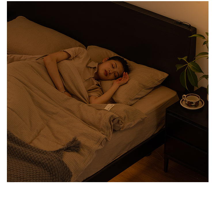 Oak Solid Wood Luminous Suspended Bed