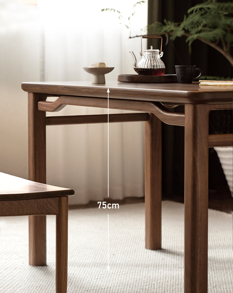 Black Walnut, Ash Solid Wood Style Tea Table.