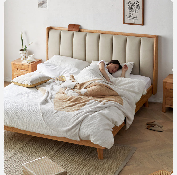 Oak, Ash Solid Wood Technology Cloth Harp Bed
