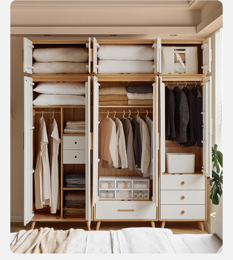 Beech Solid Wood Wardrobe Combination.
