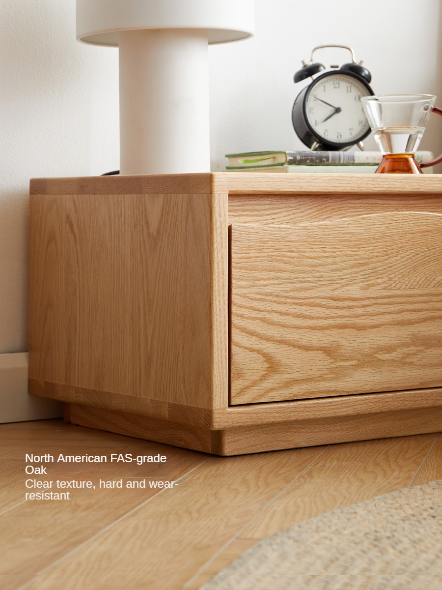 Oak Solid Wood Floor Standing Nightstand<
