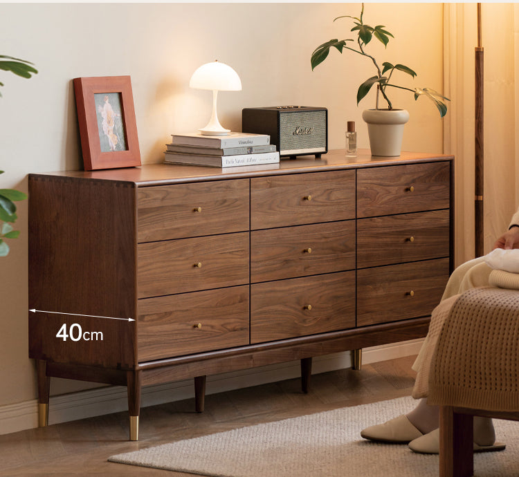 Black Walnut, Oak Solid Wood Drawer, Modern Porch Cabinet