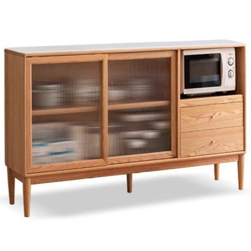 Ash Solid Wood Sideboard Multi-Functional Buffet Cabinet