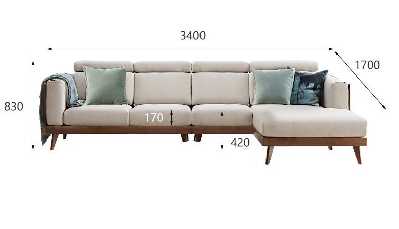 Sofa Black Walnut solid wood+