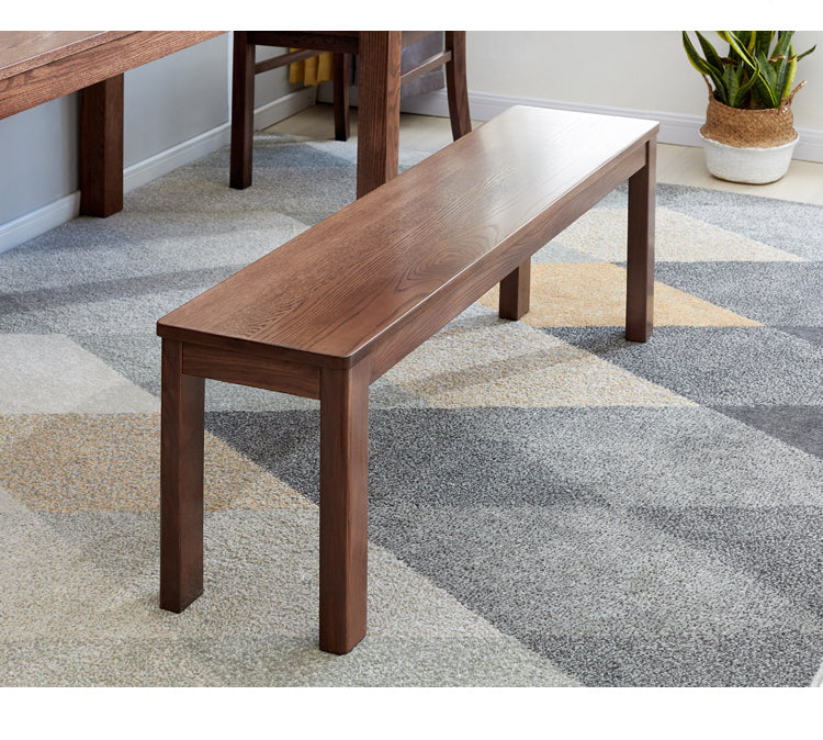 Black Walnut, Oak, Sandalwood Solid Wood, Solid RubberWood Nordic Long Bench