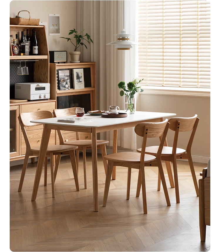 Solid RubberWood, Oak Solid Wood Rock Modern Dining Table