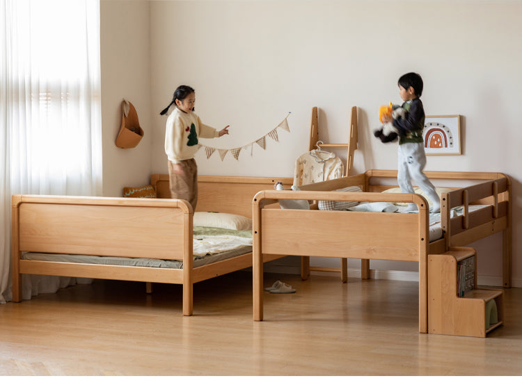 Beech Solid Wood Children's Bunk Bed.
