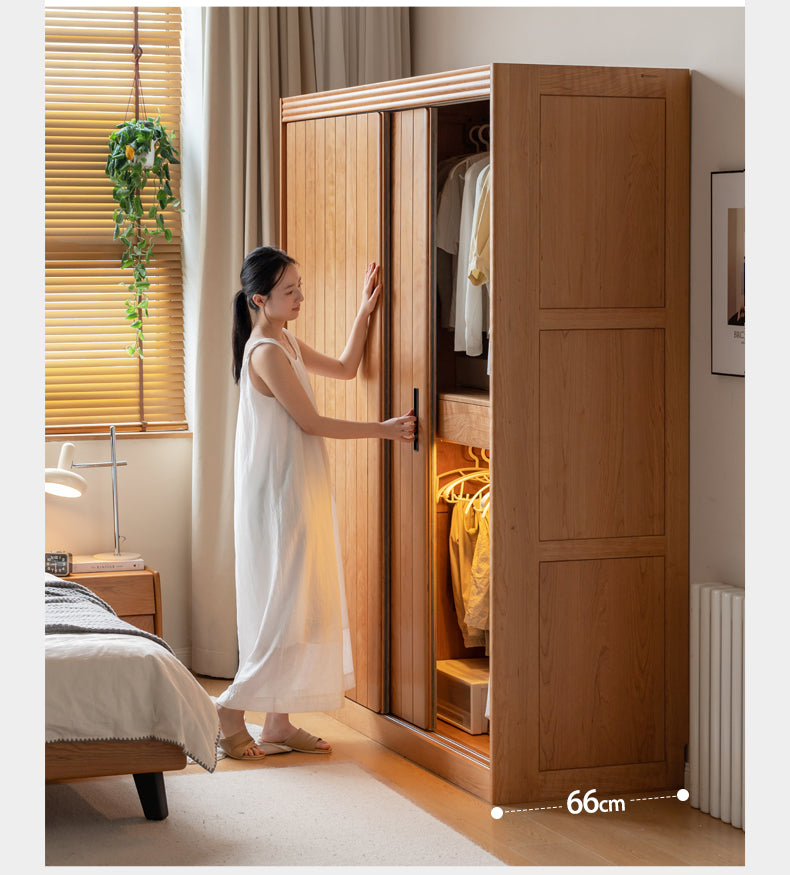 Cherry Wood Retro Wardrobe Sliding Door.