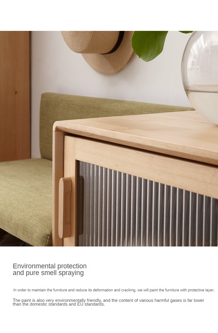 Beech Solid Wood Shoe Changing Stool Multifunctional With Cabinet