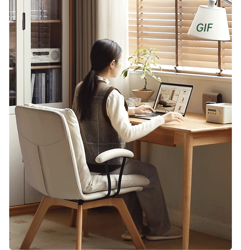 Beech Solid Wood Rotating Chair Technical Fabric.
